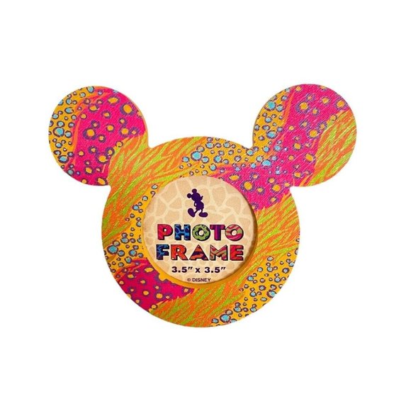 Disney Parks Mickey Mouse Colorful Ear Shaped Ears Small Photo Picture Frame - Picture 1 of 5